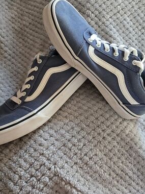 Vans Old Skool Womens Wash Denim Blue Skate Shoes - Size 5.5 EUC